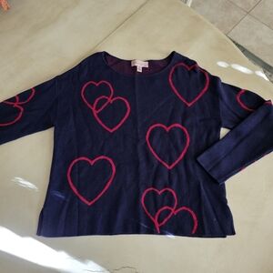​Philosophy Republic Navy Blue Heart Sweater | Size Medium (Fits Relaxed)